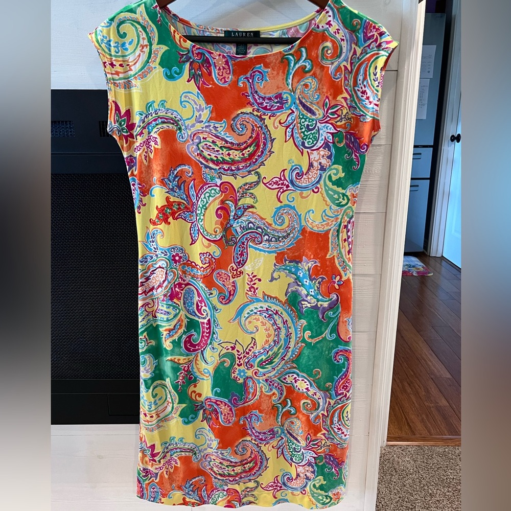 Lauren Ralph Lauren Paisley Dress Petite Small. 1308 - Picture 2 of 6